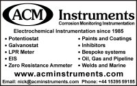 ACM Instruments - MP Corrosion Engineering Directory Advert 2017
